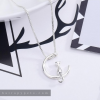 cat in the moon necklace silver