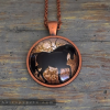prancing horse necklace copper