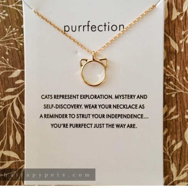 purrfection cat necklace gold